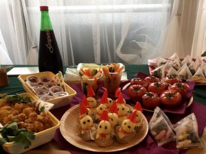 xmas event potluck party photo　クリスマスイベント　持ち寄り料理　写真