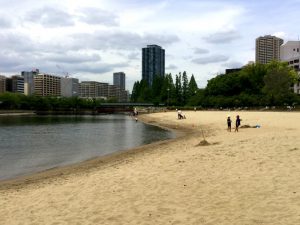 BeachPilates Nordic Walking ビーチピラティス ノルディックウォーキング 大川 桜ノ宮ビーチ 写真
