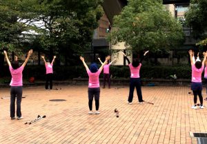 pinkribbon breast cancer pilates nordicwalking photo ピンクリボンイベント 乳がん ピラティス ノルディックウォーキング 写真